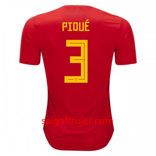 Spanien Fodboldtrøjer Pique 3 Hjemmebanesæt VM 2018 Spanien Fodboldtrøjer Pique 3 Hjemmebanesæt VM 2018